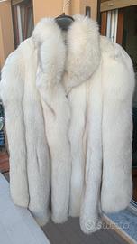 pelliccia vintage di volpe  artica bianca