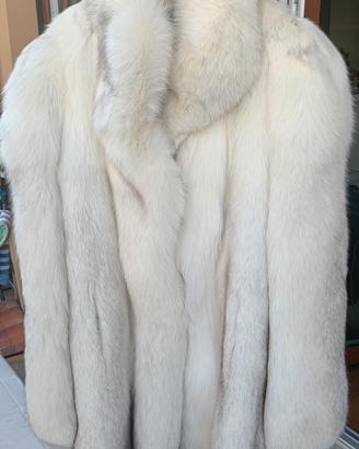 pelliccia vintage di volpe  artica bianca
