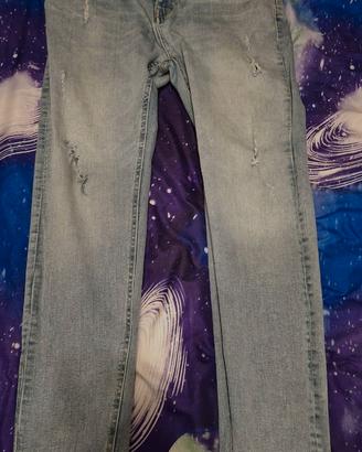Pantaloni jeans PULL & BEAR mis. 46 strappati Usat