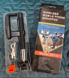 Asta per selfie telescopico connessione wireless