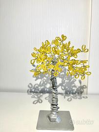 Albero fatto a mano in ferro con filo e perline