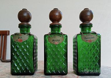 Set di tre bottiglie per liquori in vetro di Empol