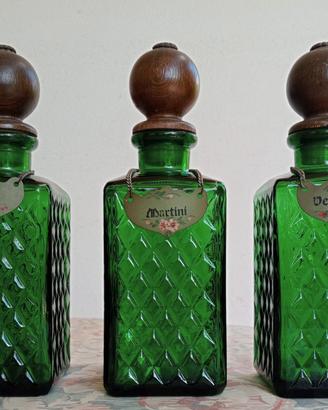 Set di tre bottiglie per liquori in vetro di Empol