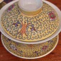 Ogg Antichità Coppia di tazze Cinesi Gialle