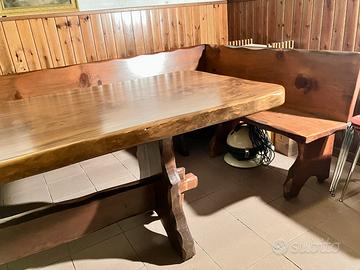 Tavolo e panca in legno massello artigianali