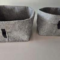 Coppia contenitori IKEA in feltro grigio (DRÖNA + 