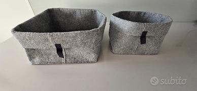 Coppia contenitori IKEA in feltro grigio (DRÖNA + 
