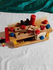  banchetto da lavoro vintage in legno lavorazione 