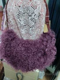 borsa di astraga viola vera nuova