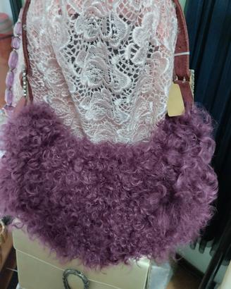 borsa di astraga viola vera nuova