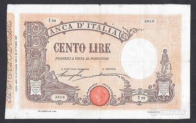 Banconota lire 100 del 1908 rara