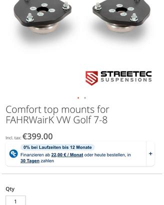 Assetto Streetec Ultralow v1 + Top Mount MQB