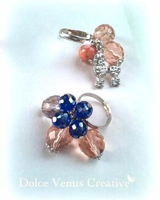 2 anelli in cristallo di Murano e una pietra di ro