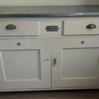 Mobile buffet in legno e metallo shabby (prov VA)
