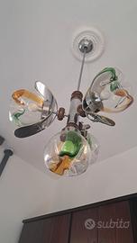 Lampadario Vintage Murani a 4 luci. Vetro Soffiato