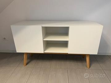 Mobile soggiorno TV bianco 130x40 cm h75 legno