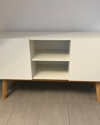 Mobile soggiorno TV bianco 130x40 cm h75 legno