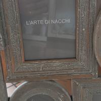 portafoto multiplo in legno arte povera 50x60