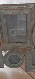 portafoto multiplo in legno arte povera 50x60