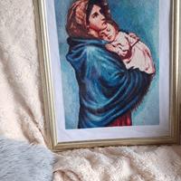 quadro madonnina con bambino a punto croce