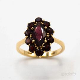 Anello donna oro giallo 18kt750 con granateA.1610