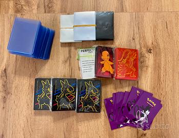 Lotto 650 circa sleeves - top loader carte pokemon