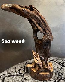 scultura artigianale in legno spiaggiato