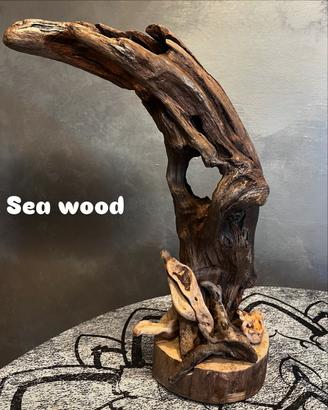 scultura artigianale in legno spiaggiato