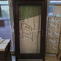 Porta d'ingresso completa, in alluminio e pvc.