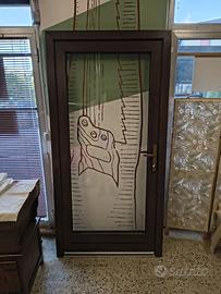 Porta d'ingresso completa, in alluminio e pvc.