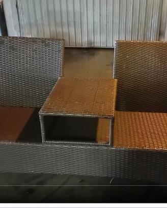 panchina giardino balcone  rattan marrone