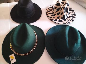 set 4 cappelli fedora 