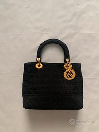 Lady Dior Cannage Negra in tela