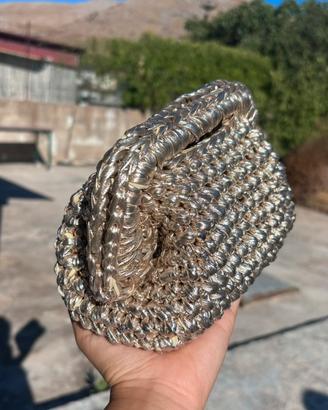 borsa uncinetto champagne