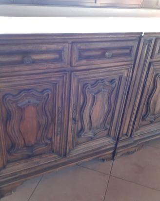 CREDENZA  LEGNO MASSELLO DA RESTAURARE 