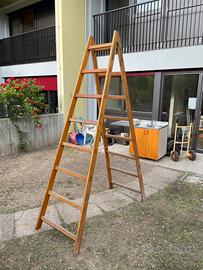 Scala a libro in legno doppia salita 3metri 9scale
