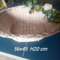Cestino ovale in vimini 56×45 cm con decorazione f