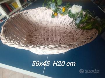 Cestino ovale in vimini 56×45 cm con decorazione f