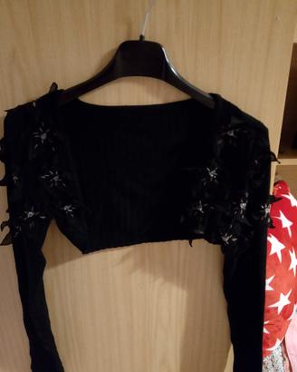 bolero nero con paillettes 