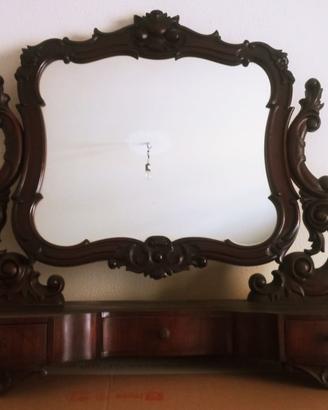 specchiera da appoggio con cassetti