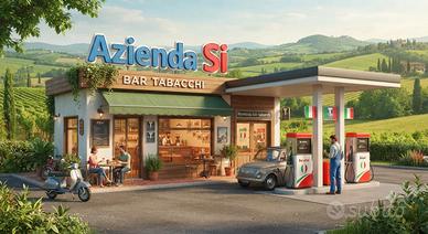Bar tabacchi su distributore vicino autostrada