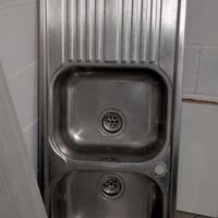 Lavandino, lavello cucina doppio in acciaio inox