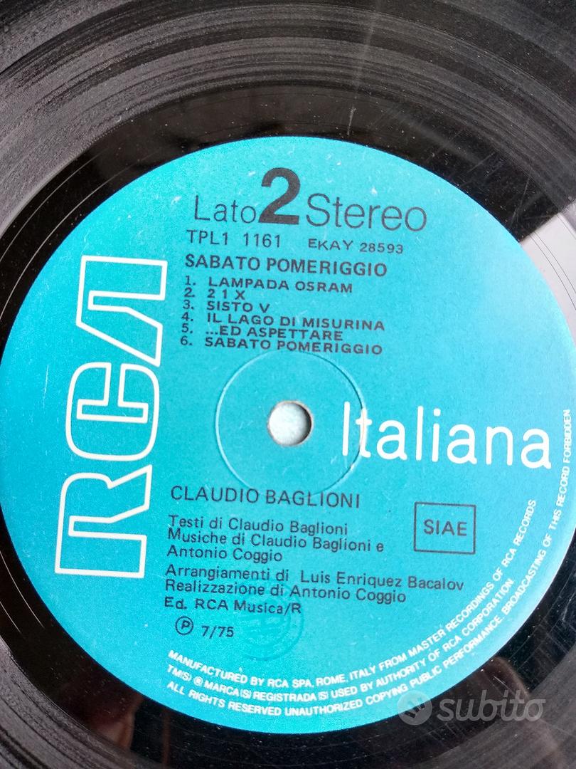 LP 33 giri CLAUDIO BAGLIONI- Sabato pomeriggio - Musica e Film In vendita a  Torino