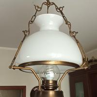 Lampadario con plafoniera in vetro 