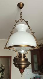 Lampadario con plafoniera in vetro 