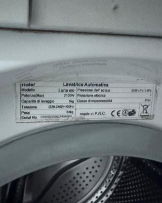 Lavatrice con errore