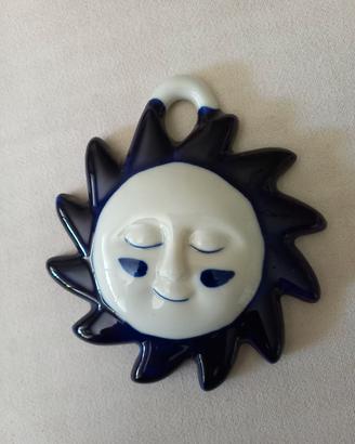 Decorazione da parete Sole bianco e blu 13x13 