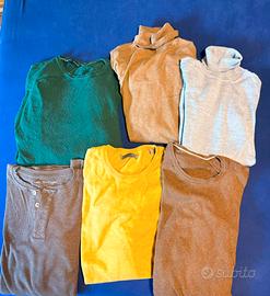 vari maglioni, polo e maglioni di lana