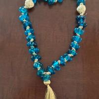 Collana Vintage anni 70 in vetro artistico blu