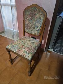 5 sedie vintage stile classico in legno